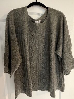 Plus size Grey multi patterned pullover sweater